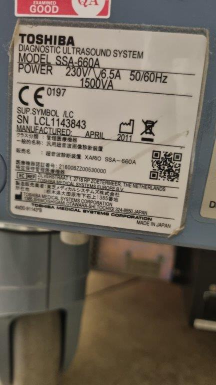 használt Toshiba Xario SSA-660 ultrahang készülék
